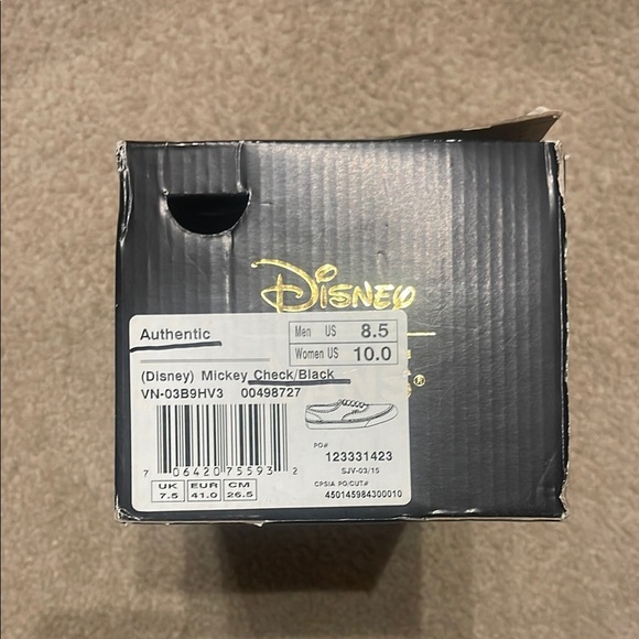 Disney Mickey (checkered) Vans Black Shoe with Box - Picture 2 of 10